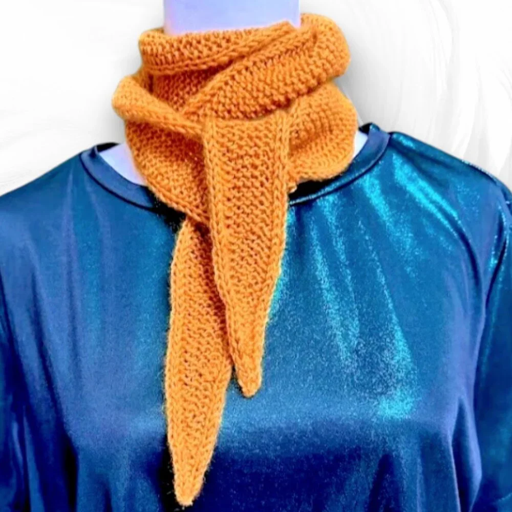 Basic Knitted Scarf Mini Scarf Sophie Neck Knitted Scarf Women Scarf Handmade - Picture 4 of 4